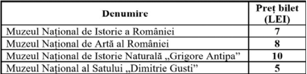 Word — document nou: tabelul muzeelor în Calibri 12 și o diagramă SmartArt de tip listă (figura 1)